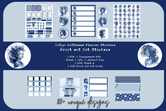 Download Indigo Goddess Digital Planner Stickers - Premium Bundle