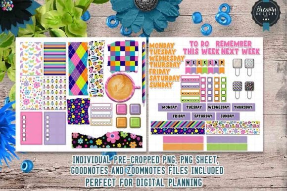 Download Bright Spring Digital Planner Stickers - Premium Bundle