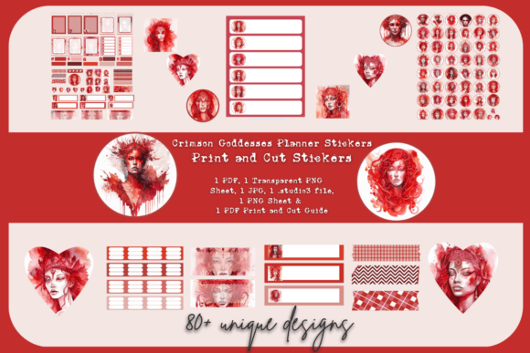 Download Crimson Goddess Digital Planner Stickers - Premium Resources