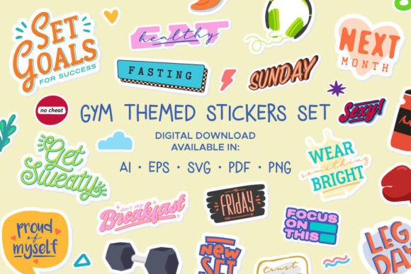 Download Gym Themed Digital Planner Stickers Set - Premium Resources