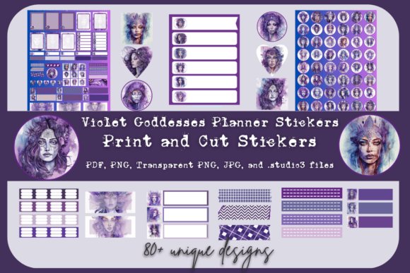 Download Violet Goddess Digital Planner Stickers - Premium Bundle