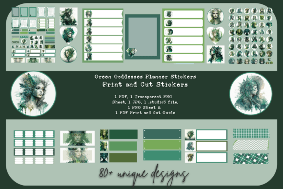 Download Green Goddess Digital Planner Stickers - Premium Resources