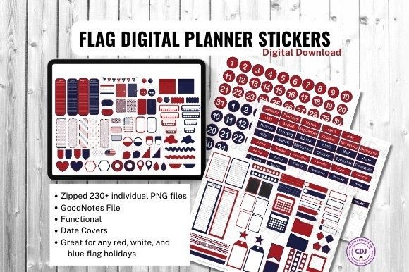 Download 4th of July Digital Planner Stickers - Premium Resources